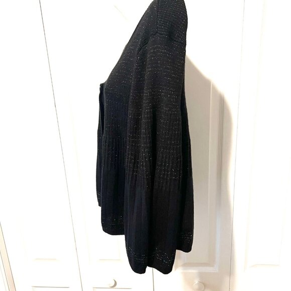 Nine West Bolero Bell Sleeves Crop Jacket/Cardigan Sweater-Black/Copper-Large - Picture 12 of 16